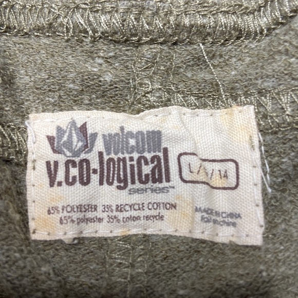 Volcom Boys Army Green Jersey V. Co-Logical Shorts Size Large 14 B1031100 NWT - Picture 6 of 14